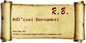 Réczei Bernadett névjegykártya